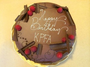 Cake for KPFA's 65th from Berkeley's Sweet Adeline Bakeshop